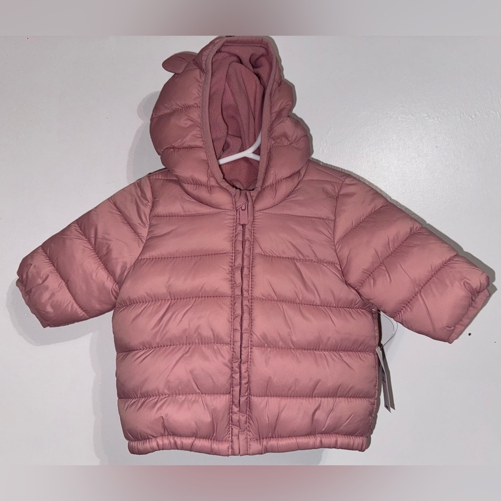 Old Navy Blush Pink Baby Puffer Jacket 0-3 months nwt